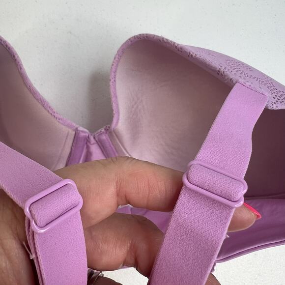 Maidenform 36D Bra Demi T-Shirt Purple Lace Lightly Padded Underwire DM7543 - Picture 6 of 16